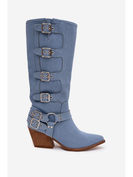 Fivelle Jeans Cowboy Boots On Heel With Clamps