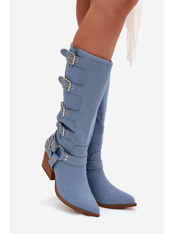 Fivelle Jeans Cowboy Boots On Heel With Clamps