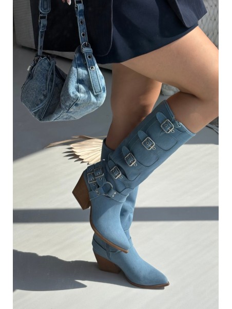 Fivelle Jeans Cowboy Boots On Heel With Clamps