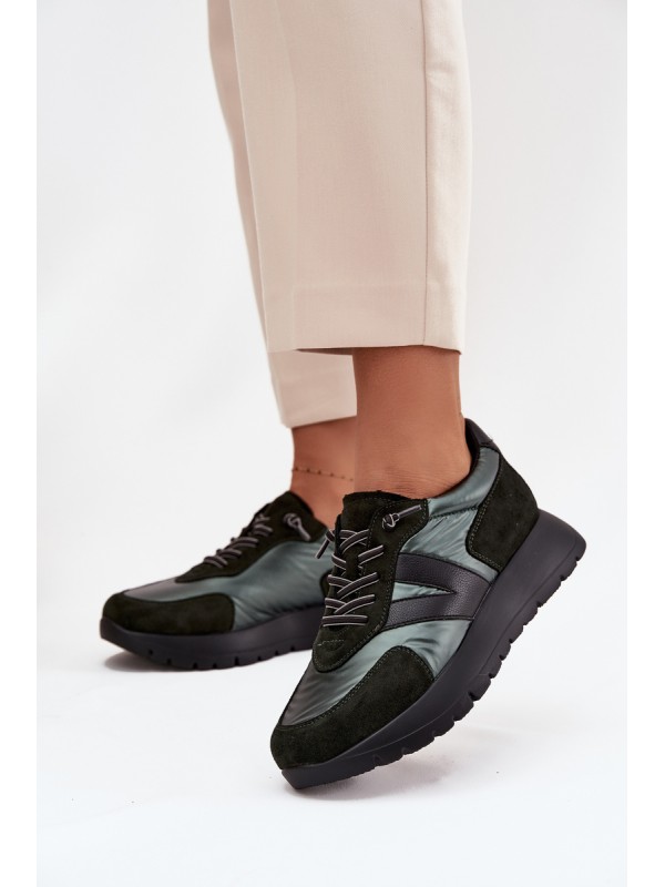 Women's Sneakers on Platform Vinceza 58561 Dark Green