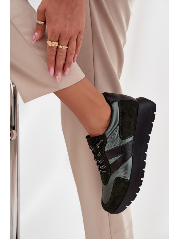 Women's Sneakers on Platform Vinceza 58561 Dark Green