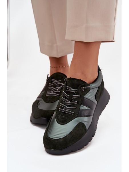 Women's Sneakers on Platform Vinceza 58561 Dark Green