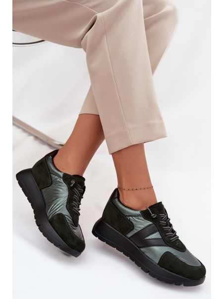 Women's Sneakers on Platform Vinceza 58561 Dark Green