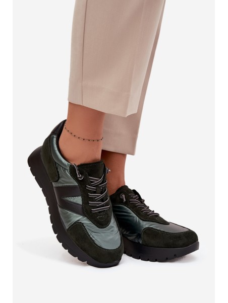 Women's Sneakers on Platform Vinceza 58561 Dark Green