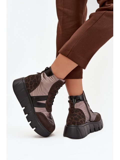 Women's Insulated Ankle Boots on Platform Vinceza 58562 Brown 2