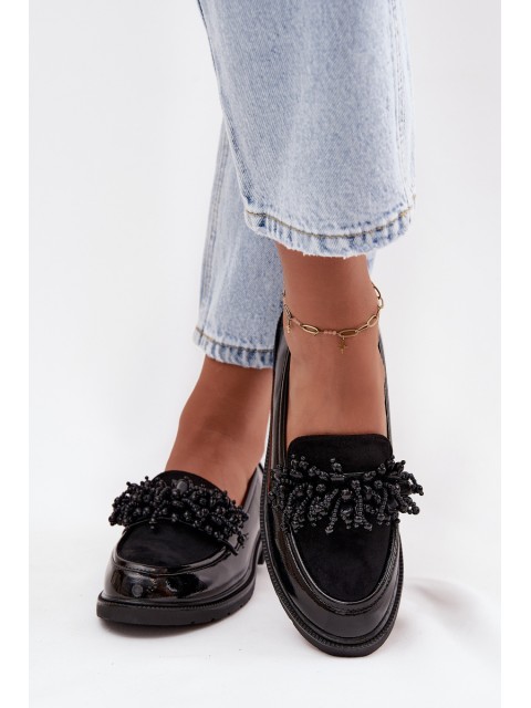 Women's Patent Leather Moccasins S.Barski HY52-369B Black 2