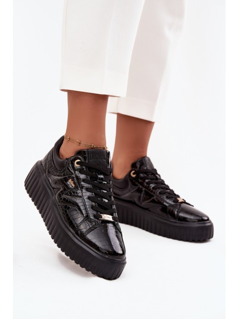 Patent Leather Women's Sneakers On Platform Lee Cooper LCJ-25-09-3870 Black 2