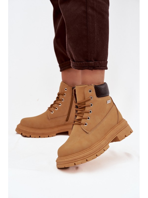 Insulated women's hiking boots with zipper Camel Selinda