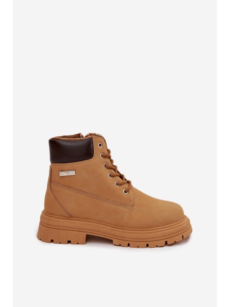 Insulated women's hiking boots with zipper Camel Selinda