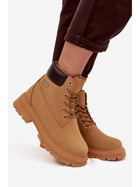 Insulated women's hiking boots with zipper Camel Selinda