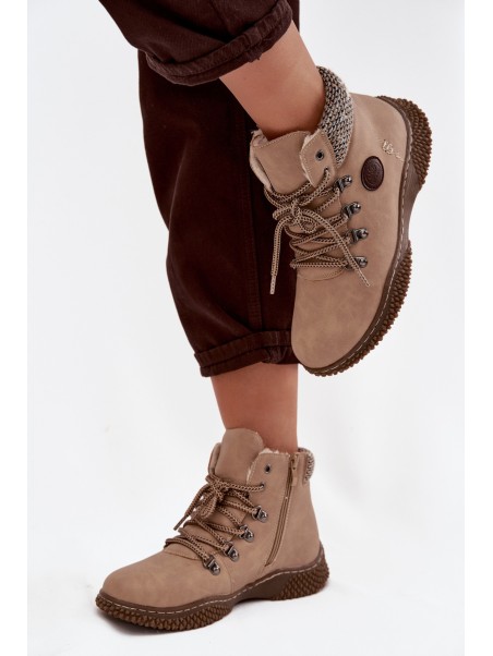 Insulated Trapper Boots Women's Beige Zenaya