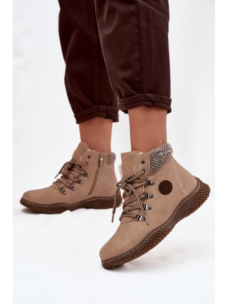 Insulated Trapper Boots Women's Beige Zenaya