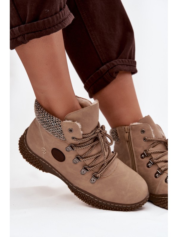 Insulated Trapper Boots Women's Beige Zenaya