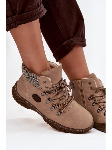 Insulated Trapper Boots Women's Beige Zenaya