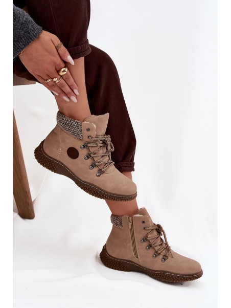 Insulated Trapper Boots Women's Beige Zenaya