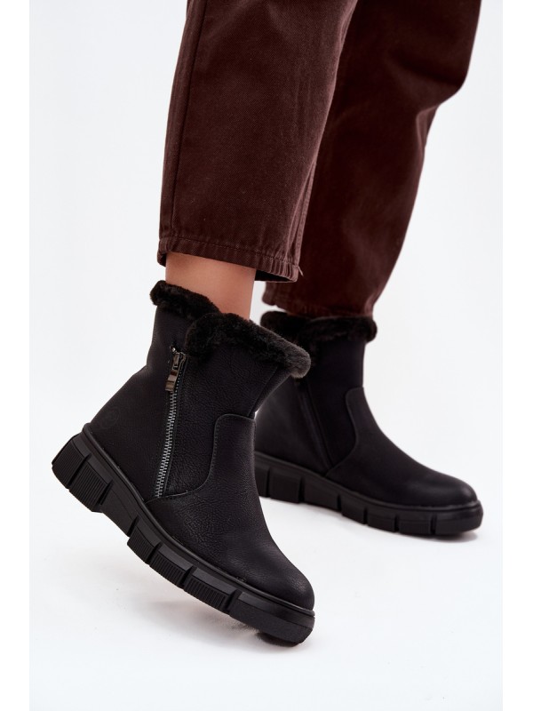 Women's Snow Boots on Platform with Fur Black Briselle 2