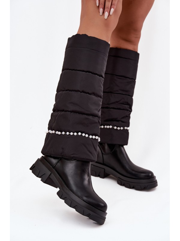 Women's insulated boots with beads Black Irvette 2