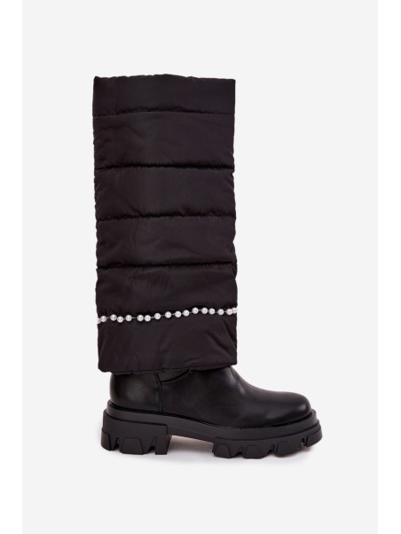 Women's insulated boots with beads Black Irvette