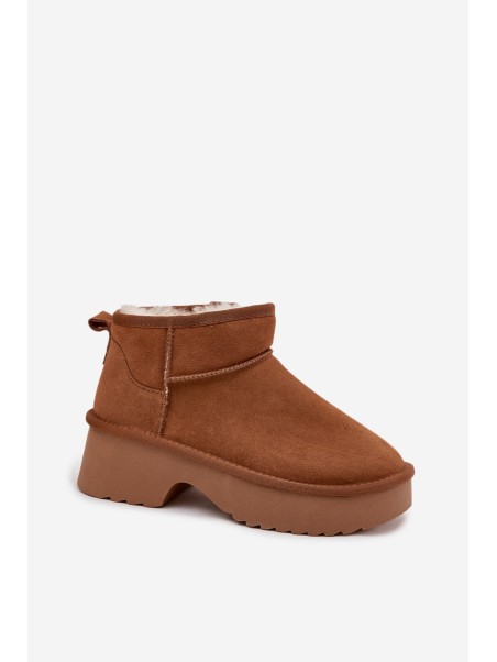 Snow boots made of natural suede lined with warm fleece Camel Milora