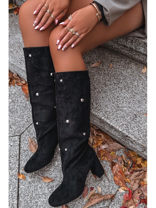 Moteriški pašiltinti aulinukai ant kulno su dekoratyvinėmis detalėmis, juodi Lucinda