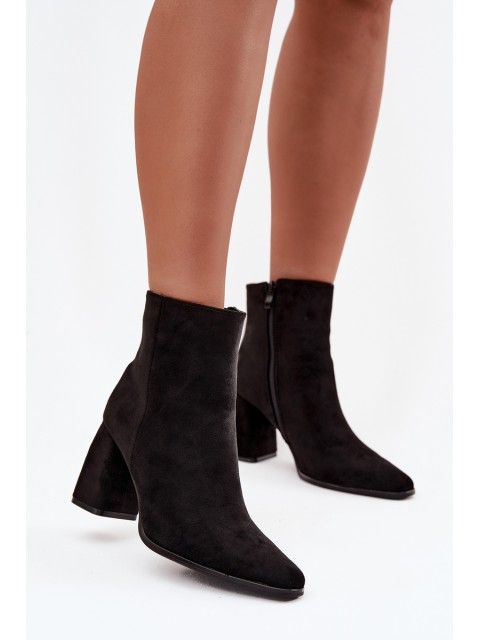 Women's Block Heel Boots Made of Eco Suede Black Inessa 2