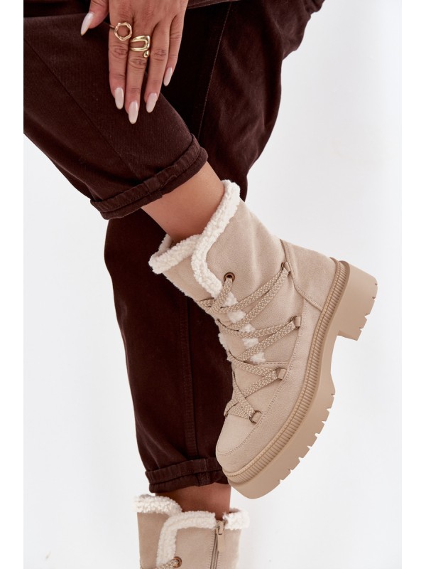 Women's Snow Boots With Fur Beige Irmara