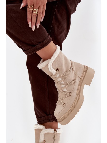 Women's Snow Boots With Fur Beige Irmara