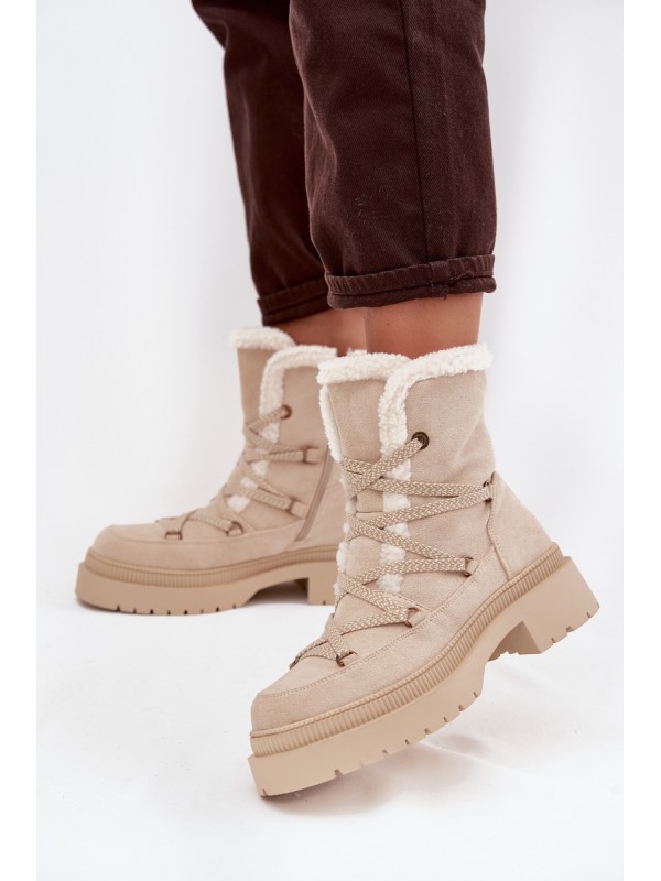 Women's Snow Boots With Fur Beige Irmara 2