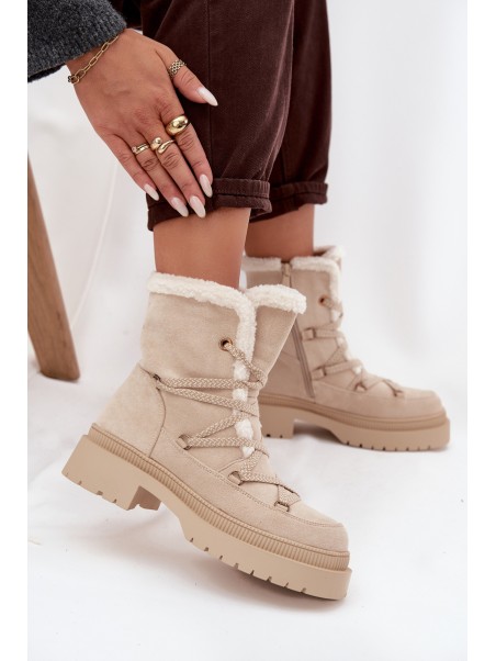 Women's Snow Boots With Fur Beige Irmara