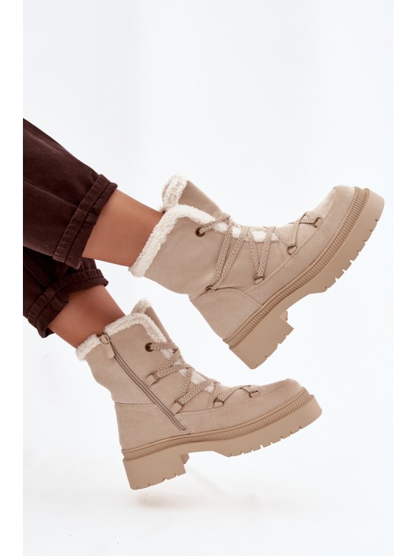 Women's Snow Boots With Fur Beige Irmara