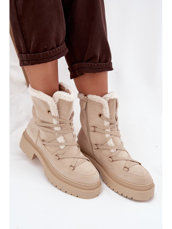 Women's Snow Boots With Fur Beige Irmara
