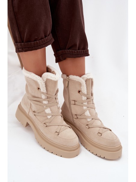 Women's Snow Boots With Fur Beige Irmara