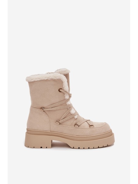 Women's Snow Boots With Fur Beige Irmara
