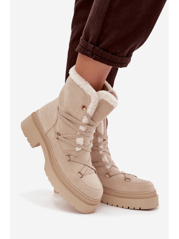 Women's Snow Boots With Fur Beige Irmara