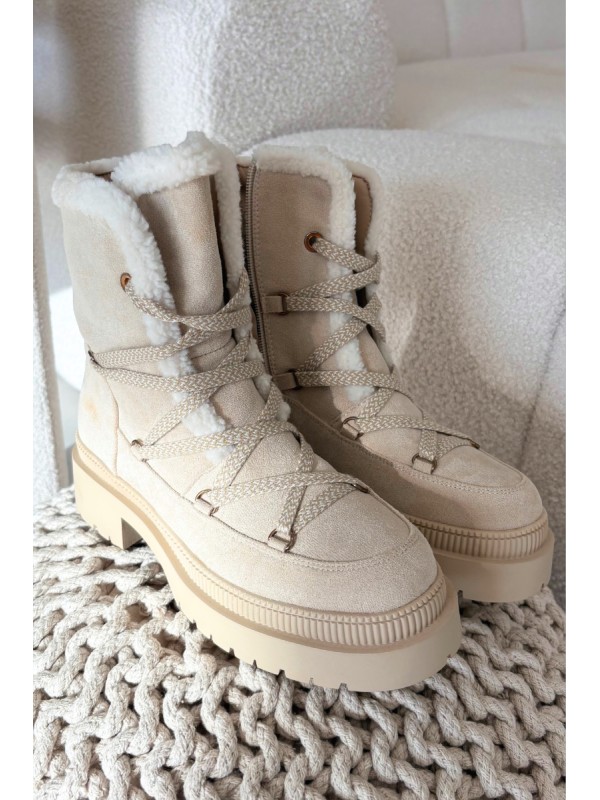 Women's Snow Boots With Fur Beige Irmara