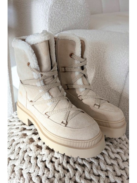 Women's Snow Boots With Fur Beige Irmara
