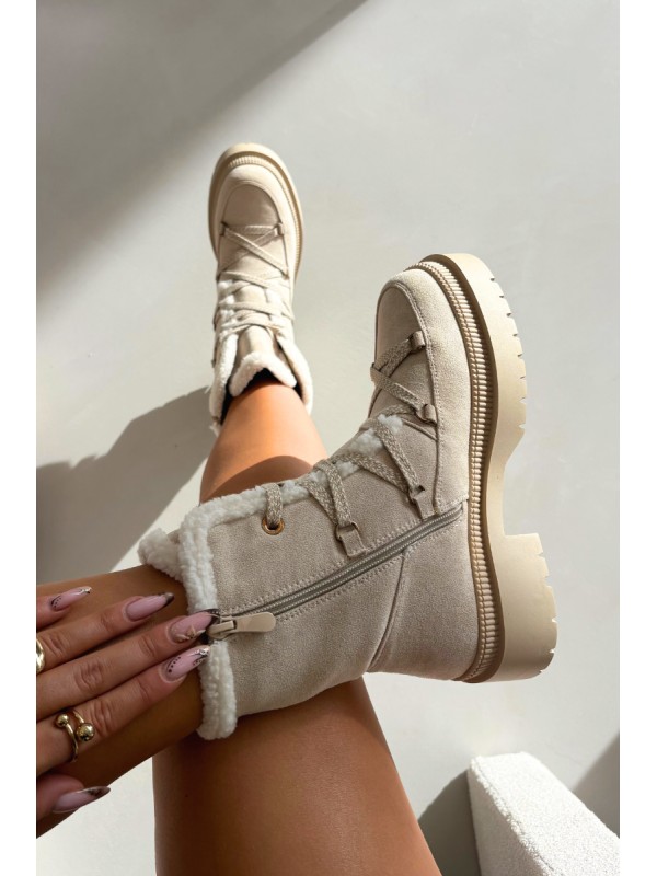 Women's Snow Boots With Fur Beige Irmara