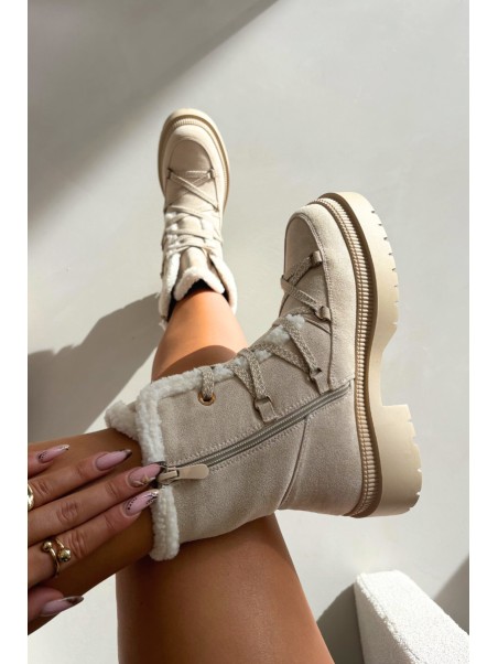 Women's Snow Boots With Fur Beige Irmara