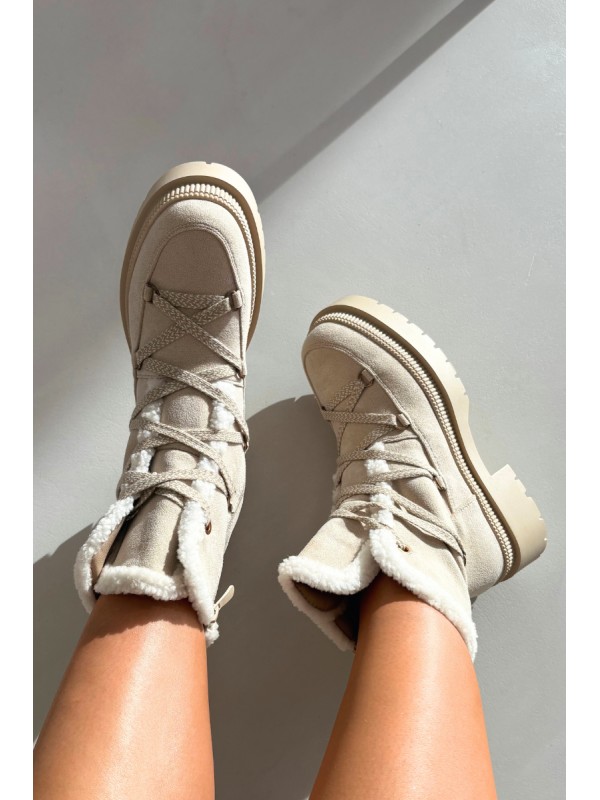 Women's Snow Boots With Fur Beige Irmara