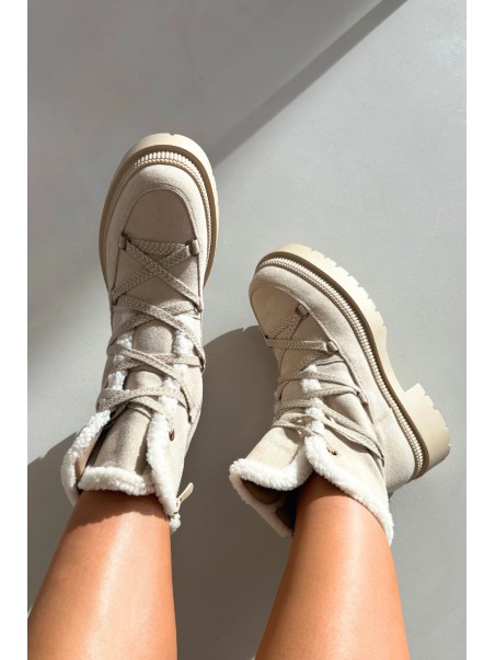 Women's Snow Boots With Fur Beige Irmara