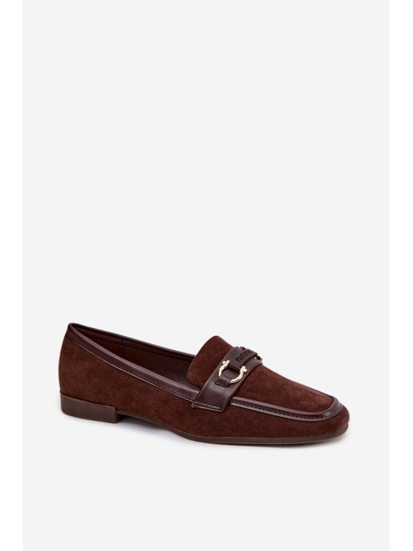 Moccasins Loafers Womens With Decorative Element Chocolate Evelora