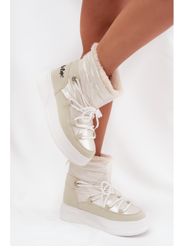 Women's Snow Boots On Platform Lee Cooper LCJ 25 03 3815 White