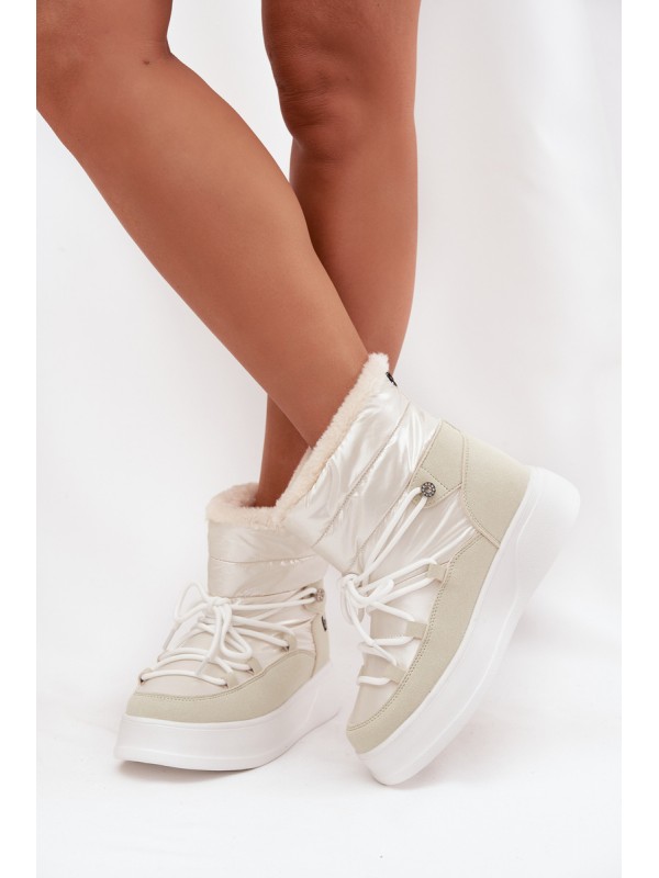 Women's Snow Boots On Platform Lee Cooper LCJ 25 03 3815 White