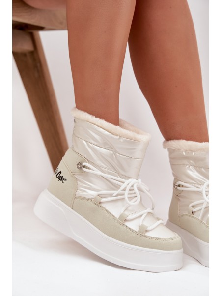 Women's Snow Boots On Platform Lee Cooper LCJ 25 03 3815 White