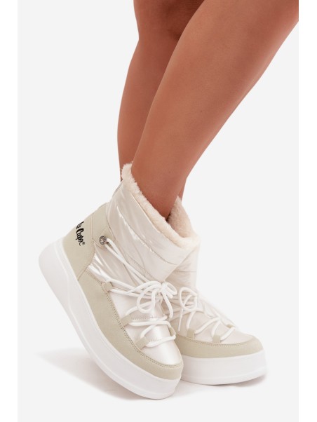 Women's Snow Boots On Platform Lee Cooper LCJ 25 03 3815 White