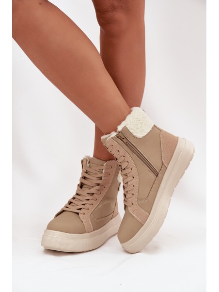Moteriški žieminiai batai su kailiu Lee Cooper LCJ-25-01-3736 Beige