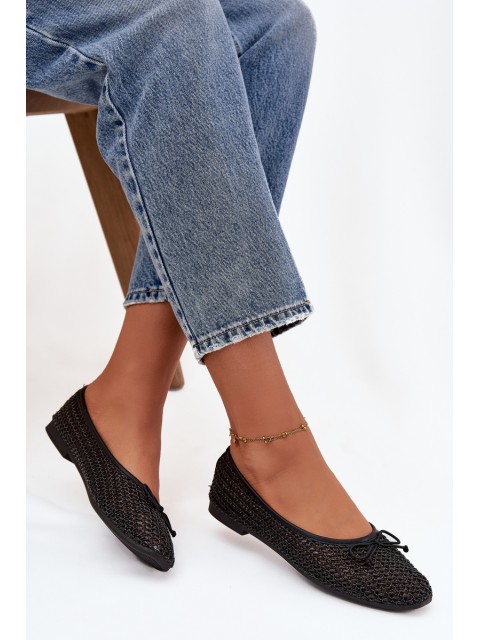 Ballet flats With Braid And Bow Black Belirra