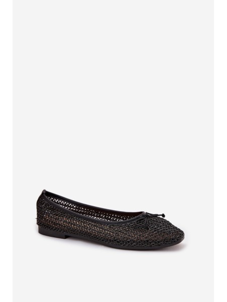 Ballet flats With Braid And Bow Black Belirra