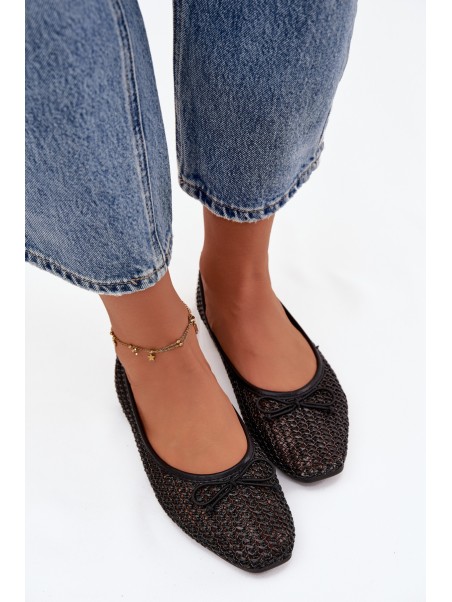Ballet flats With Braid And Bow Black Belirra