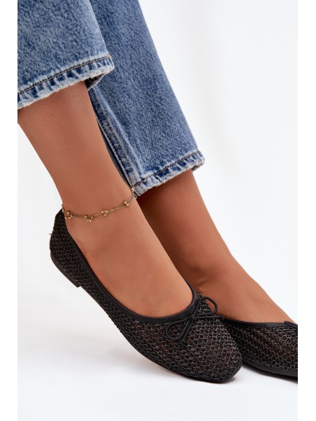 Ballet flats With Braid And Bow Black Belirra